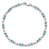 Sterling Silver Rhodium-plated Blue Topaz Bracelet - QX-DFC4B037-7887