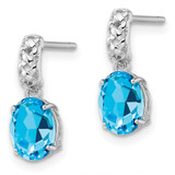 Sterling Silver Rhodium-plated Blue Topaz Earrings - QE-F8FFBD1E-4018