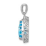 Sterling Silver Rhodium-plated Blue Topaz Pendant - QP-8DE3B95D-7785