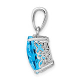 Sterling Silver Rhodium-plated Blue Topaz Pendant - QP-B3FBD698-9669