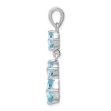 Sterling Silver Rhodium-plated Blue Topaz Pendant - QP-E4327077-9647