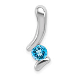 Sterling Silver Rhodium-plated Blue Topaz Pendant - QP-F7A731B1-9629