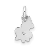 Sterling Silver Rhodium-plated Blue, White & Black Enameled Unicorn Children's Pendant