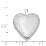 Sterling Silver Rhodium-plated Braided Edge Heart Locket