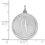 Sterling Silver Rhodium-plated Brocaded Letter A Initial Charm - QC-24F7AD5F-2974