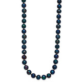 14k 6-7mm Black Near-Round Freshwater Cultured Pearl 24 inch Necklace