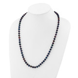 14k 6-7mm Black Near-Round Freshwater Cultured Pearl 24 inch Necklace