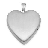 Sterling Silver Rhodium-plated Brushed 1/20 carat Diamond Two Dolphins 20mm Heart Locket