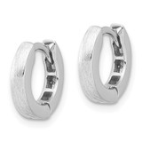 Sterling Silver Rhodium-plated Brushed 3x13mm Hinged Hoop Earrings