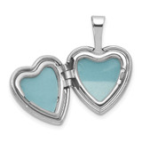 Sterling Silver Rhodium-plated Brushed And Polished 1/20 carat Diamond 12mm Heart Locket