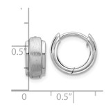 Sterling Silver Rhodium-plated Brushed and Polished 5.75mm x 11.5mm Hinged Hoop Earrings
