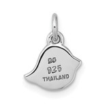 Sterling Silver Rhodium-plated Brushed Little Bird Pendant