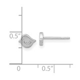 Sterling Silver Rhodium-plated Brushed Little Bird Post Earrings