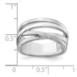 Sterling Silver Rhodium-plated Brushed Ring - QR-EE802773-9243