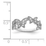 Sterling Silver Rhodium-plated Butterfly CZ Ring - QR-D7C7C28E-2836