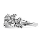 Sterling Silver Rhodium-plated Butterfly CZ Ring - QR-D7C7C28E-2836