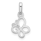 Sterling Silver Rhodium-plated Butterfly Pendant - QC-8D8016AC-6275