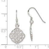 Sterling Silver Rhodium-plated Celtic Dangle Earrings
