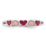 Sterling Silver Rhodium-plated Children's Enameled Hearts Ring - QR-AF12B503-7774