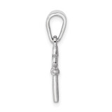 Sterling Silver Rhodium-plated Children's Key Pendant