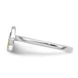 Sterling Silver Rhodium-plated Children's Size 4 Multicolored Enameled Rainbow with Star Ring