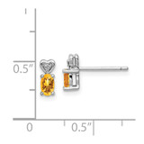 Sterling Silver Rhodium-plated Citrine & Diam. Earrings - QB-4328723E-9237