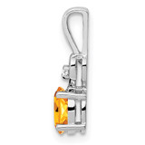 Sterling Silver Rhodium-plated Citrine & Diam. Pendant - QB-3F532BF6-2317