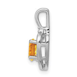 Sterling Silver Rhodium-plated Citrine & Diam. Pendant - QB-91493750-7868