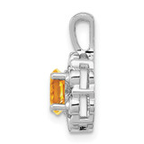 Sterling Silver Rhodium-plated Citrine & Diam. Pendant - QB-AFA522B0-5078