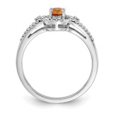 Sterling Silver Rhodium-plated Citrine & Diam. Ring - QB-5720162C-7127