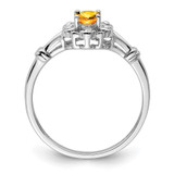 Sterling Silver Rhodium-plated Citrine & Diam. Ring - QB-A62CE1AA-5766
