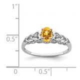 Sterling Silver Rhodium-plated Citrine & Diam. Ring - QB-C312594B-3544