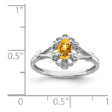 Sterling Silver Rhodium-plated Citrine & Diam. Ring - QB-C8FDB273-7340