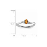 Sterling Silver Rhodium-plated Citrine & Diamond Birthstone Ring - QB-B3DA4FC6-4028