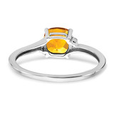Sterling Silver Rhodium-plated Citrine and Diamond Ring - RM-271A1F6D-1147