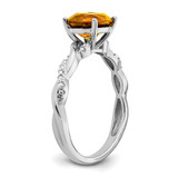 Sterling Silver Rhodium-plated Citrine and Diamond Ring - RM-D3BDFC99-9535