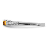 Sterling Silver Rhodium-plated Citrine and White Topaz Ring - QR-4A8A980F-9112