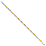 Sterling Silver Rhodium-plated Citrine Bracelet - QX-A764F056-5115