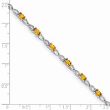 Sterling Silver Rhodium-plated Citrine Bracelet - QX-A764F056-5115