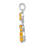 Sterling Silver Rhodium-plated Citrine Pendant - QP-9D2D83AF-7780