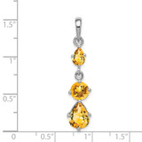 Sterling Silver Rhodium-plated Citrine Pendant - QP-9D2D83AF-7780