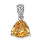 Sterling Silver Rhodium-plated Citrine Pendant - QP-D27D1366-9318