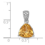 Sterling Silver Rhodium-plated Citrine Pendant - QP-D27D1366-9318