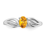 Sterling Silver Rhodium-plated Citrine Ring - QB-313D9195-6345