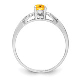 Sterling Silver Rhodium-plated Citrine Ring - QB-3364273C-2138