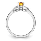 Sterling Silver Rhodium-plated Citrine Ring - QB-75F7A255-7177