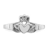 Sterling Silver Rhodium-plated Claddagh Ring - QR-DB092CD4-7886