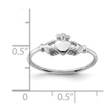 Sterling Silver Rhodium-plated Claddagh Ring - QR-EC6678FD-8616