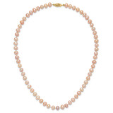 14k 6-7mm Pink Near-Round Freshwater Cultured Pearl 16 inch Necklace