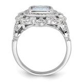 Sterling Silver Rhodium-plated Clear and Iridescent CZ Ring - QR-1174AAB0-4011